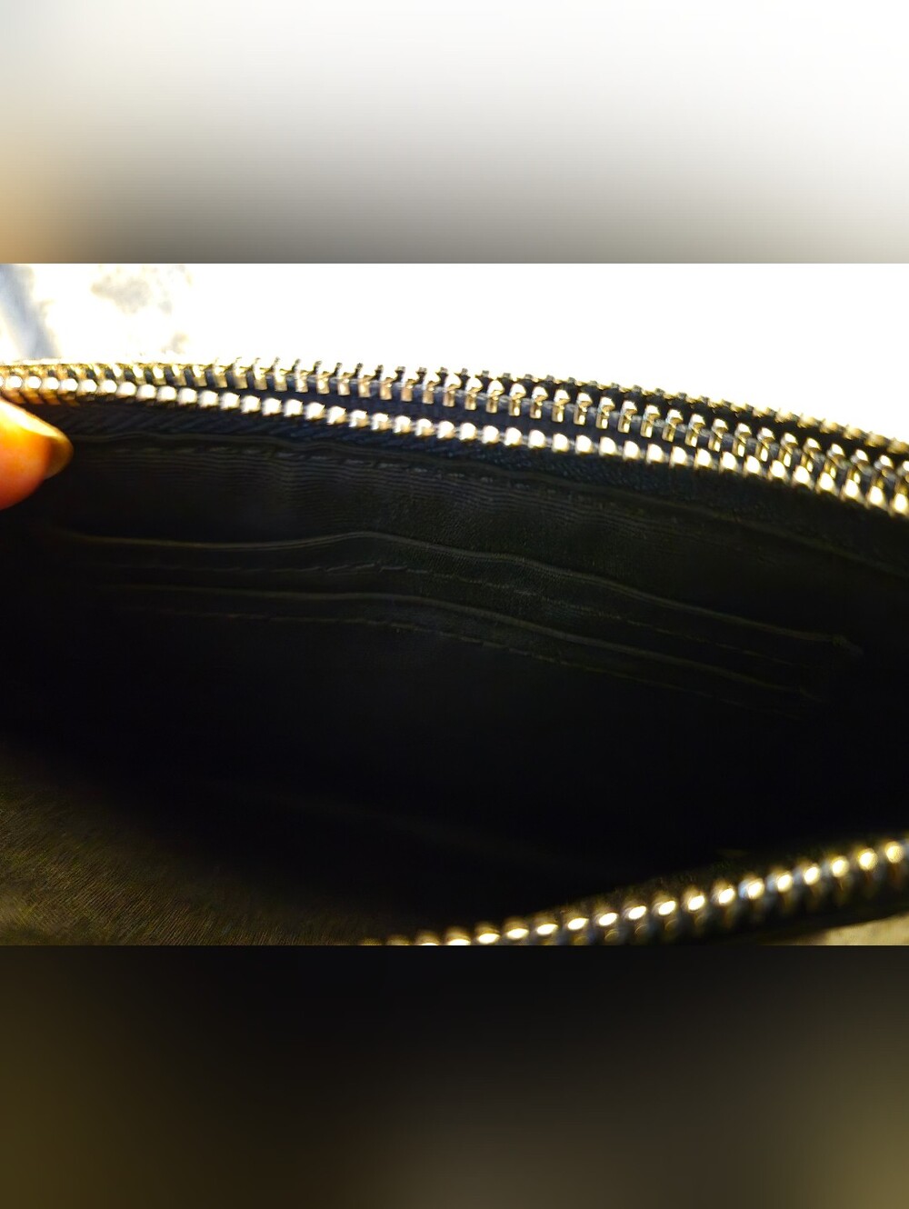 Coach Pebbled Leather Double Corner Zip Wristlet in Metallic Midnight Blue - Picture 8 of 11
